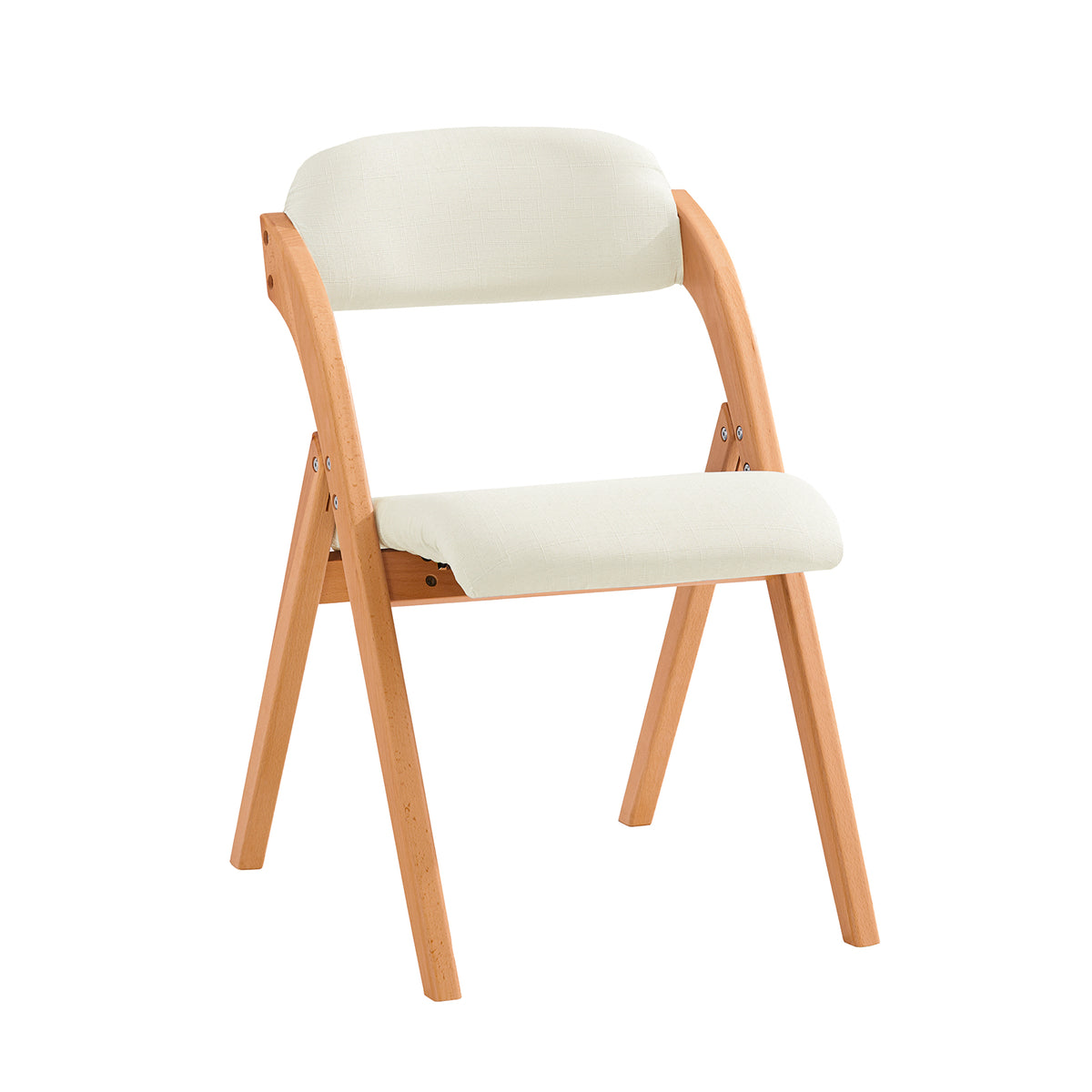 SoBuy FST92-W Chaise Pliante Bois Massif avec Housse Amovible – Crème