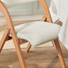 SoBuy FST92-W Scaun Pliant din Lemn Tapițat Ergonomic - Scaun de Bucătărie și de Birou Compact pentru Sufragerie sau Living, pentru Spații Mici, Alb