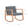 SoBuy FST93-HG Balansoar din Lemn de Fag, Fotoliu pentru Alăptat, Scaun Balansoar cu Cotiere, Rocking Chair