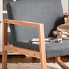 SoBuy FST93-HG Balansoar din Lemn de Fag, Fotoliu pentru Alăptat, Scaun Balansoar cu Cotiere, Rocking Chair