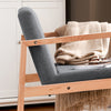 SoBuy FST93-HG Balansoar din Lemn de Fag, Fotoliu pentru Alăptat, Scaun Balansoar cu Cotiere, Rocking Chair
