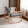 SoBuy FST93-HG Balansoar din Lemn de Fag, Fotoliu pentru Alăptat, Scaun Balansoar cu Cotiere, Rocking Chair