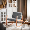 SoBuy FST93-HG Balansoar din Lemn de Fag, Fotoliu pentru Alăptat, Scaun Balansoar cu Cotiere, Rocking Chair
