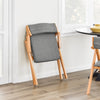 SoBuy FST98-HG Scaun Pliant din Lemn pentru Sufragerie cu Pernă – Scaune de Bucătărie și Scaun Confortabil Pliabil pentru Living, Scaune din Lemn pentru Birou sau Grădină, Economie de Spațiu, Gri