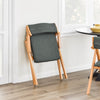 SoBuy FST98-SG Scaun pliabil din lemn cu pernă - Scaune pliabile de grădină și scaune stivuibile pentru interior, Scaun pliabil de grădină pentru birou, bucătărie sau balcon, gri închis