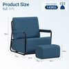 SoBuy FST99-B Fauteuil de Salon en Velours avec Repose-Pieds – Design Industriel Confortable – 59,5×67×78 cm, Bleu Nuit