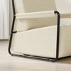 SoBuy FST99-MI Fauteuil Velours Confortable Design Industriel – Structure Métallique – 59×74×78 cm, Blanc Crème