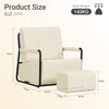 SoBuy FST99-MI Fauteuil Velours Confortable Design Industriel – Structure Métallique – 59×74×78 cm, Blanc Crème