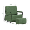 SoBuy FST99-SY Fauteuil Relax en Velours Côtelé avec Repose-Pieds – Design Pliable – 59×74×78 cm, Vert Foncé