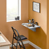 SoBuy FWT03-HG Masă Pliantă de Perete, Masă de Bucătărie Extensibilă, Birou Compact, Design care economisește spațiu, Ideală pentru Spații Mici, Bucătărie, Birou, Sufragerie, 60x40cm Gri