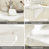 SoBuy FWT03-W Masă Pliabilă de Perete, Masă de Bucătărie Extensibilă, Birou Compact, Design care economisește spațiu, Ideală pentru Spații Mici, Bucătărie, Birou, Sufragerie, 60x40cm Alb
