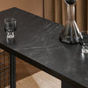 SoBuy FWT100-SCH Masă de bar design, masă de bistro cu 3 rafturi, masă înaltă de bucătărie cu efect de marmură