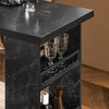 SoBuy FWT100-SCH Masă de bar design, masă de bistro cu 3 rafturi, masă înaltă de bucătărie cu efect de marmură
