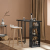 SoBuy FWT100-SCH Masă de bar design, masă de bistro cu 3 rafturi, masă înaltă de bucătărie cu efect de marmură