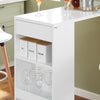 SoBuy Bal blat masă înaltă de la Bar Penisola bucătărie perete de perete Balcon alb 110x45x106cm FWT101-W