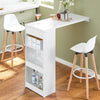 SoBuy Bal blat masă înaltă de la Bar Penisola bucătărie perete de perete Balcon alb 110x45x106cm FWT101-W