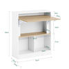 SoBuy FWT104-WN Birou Compact de Gaming cu Blat Pliabil și Spații de Depozitare Integrate, 81 kg, pentru Dormitor, Biroul de Acasă sau Studio – 70x57x85 cm, Alb și Natur