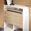 SoBuy FWT104-WN Birou Compact de Gaming cu Blat Pliabil și Spații de Depozitare Integrate, 81 kg, pentru Dormitor, Biroul de Acasă sau Studio – 70x57x85 cm, Alb și Natur