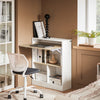 SoBuy FWT104-WN Birou Compact de Gaming cu Blat Pliabil și Spații de Depozitare Integrate, 81 kg, pentru Dormitor, Biroul de Acasă sau Studio – 70x57x85 cm, Alb și Natur