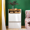 Prévente SoBuy FWT109-WN Bureau pliant gain de place 63 cm avec 2 tiroirs et étagères – Blanc et bois