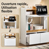Prévente SoBuy FWT109-WN Bureau pliant gain de place 63 cm avec 2 tiroirs et étagères – Blanc et bois
