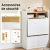 Prévente SoBuy FWT109-WN Bureau pliant gain de place 63 cm avec 2 tiroirs et étagères – Blanc et bois