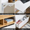 Prévente SoBuy FWT109-WN Bureau pliant gain de place 63 cm avec 2 tiroirs et étagères – Blanc et bois