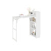 SoBuy FWT115-W Îlot Central de Cuisine à Table Pliante Extensible – Plan de Travail, Rangement – 65,3×199,5×120 cm, Blanc
