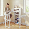 SoBuy FWT115-W Îlot Central de Cuisine à Table Pliante Extensible – Plan de Travail, Rangement – 65,3×199,5×120 cm, Blanc