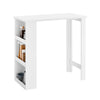 SoBuy FWT17-II-W Masă de Bar Masă Înaltă de Bucătărie Masă de Bistrou pentru Spații Mici, Bar pentru Bucătărie, Living, Birou sau Cafenea Albă 112 x 57 x 106 cm