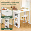 SoBuy FWT17-II-W Masă de Bar Masă Înaltă de Bucătărie Masă de Bistrou pentru Spații Mici, Bar pentru Bucătărie, Living, Birou sau Cafenea Albă 112 x 57 x 106 cm