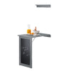 SoBuy FWT20-HG Table Murale Rabattable à Manger Pliable avec Tableau Mémo Extensible Gain de Place pour Cuisine, Bureau et Petits Espaces Gris 50cm x 75cm x 76cm