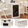 SoBuy FWT20-W Masă de perete rabatabilă, pliabilă cu tablă memo extensibilă, care economisește spațiu, pentru bucătărie, birou și spații mici, Alb 50cm x 75cm x 76cm