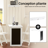 SoBuy FWT20-W Masă de perete rabatabilă, pliabilă cu tablă memo extensibilă, care economisește spațiu, pentru bucătărie, birou și spații mici, Alb 50cm x 75cm x 76cm