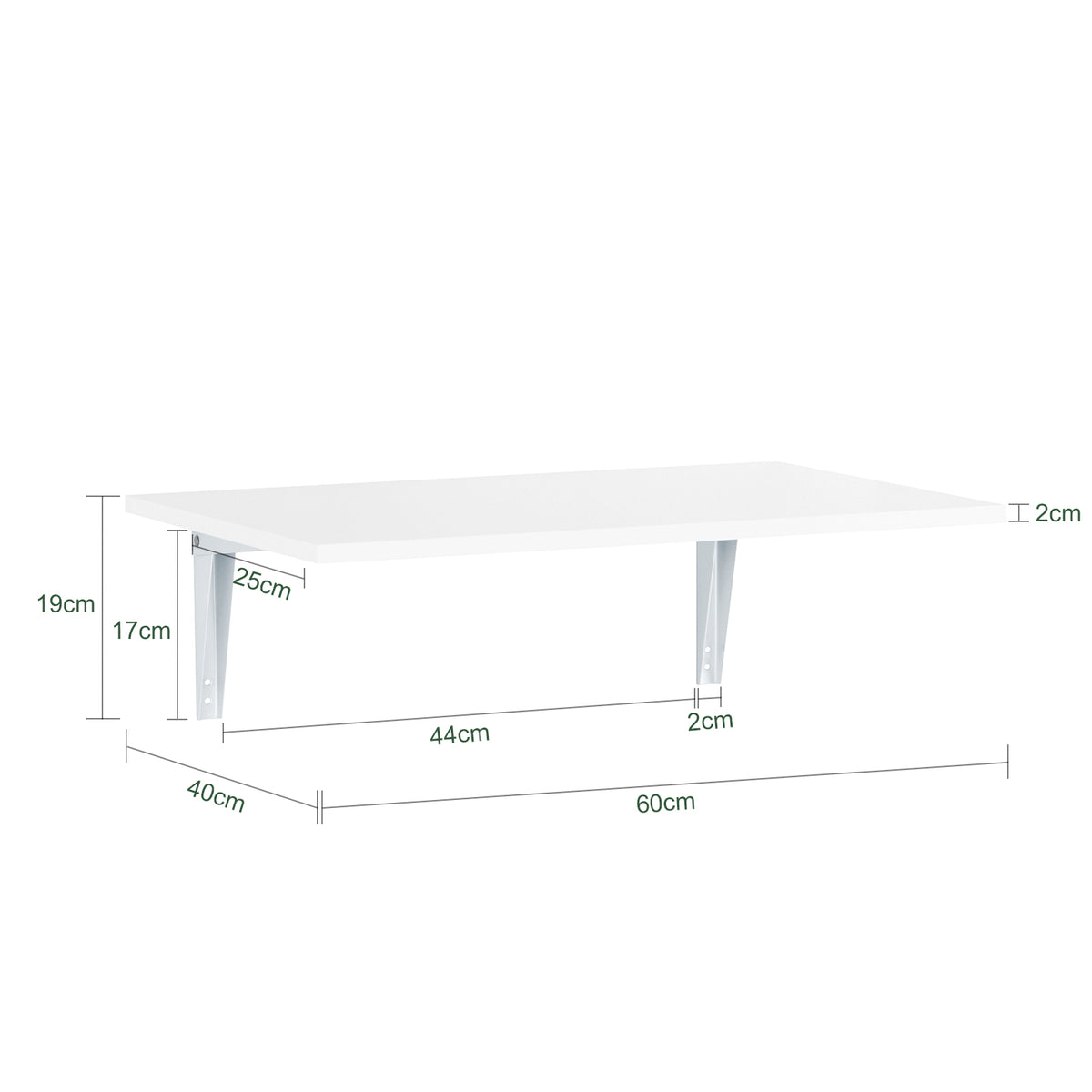 SoBuy FWT21-W Table murale rabattable en bois Table de Cuisine Table Enfant