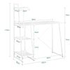 SoBuy FWT29-W Bureau informatique Secrétaire Table avec 3 étagères cadre métal -Blanc