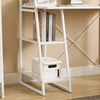 SoBuy FWT29-W Bureau informatique Secrétaire Table avec 3 étagères cadre métal -Blanc