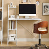 SoBuy FWT29-W Bureau informatique Secrétaire Table avec 3 étagères cadre métal -Blanc