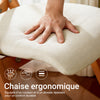 SoBuy FST92-W Scaun Pliant din Lemn Tapițat Ergonomic - Scaun de Bucătărie și de Birou Compact pentru Sufragerie sau Living, pentru Spații Mici, Alb