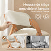 SoBuy FST92-W Scaun Pliant din Lemn Tapițat Ergonomic - Scaun de Bucătărie și de Birou Compact pentru Sufragerie sau Living, pentru Spații Mici, Alb