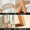 SoBuy FST92-W Scaun Pliant din Lemn Tapițat Ergonomic - Scaun de Bucătărie și de Birou Compact pentru Sufragerie sau Living, pentru Spații Mici, Alb