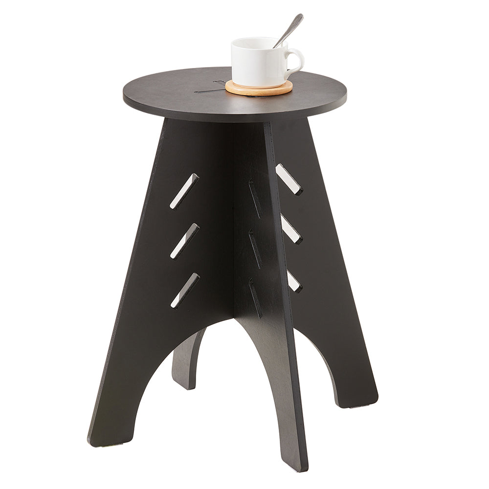 SoBuy HFBT01-K-SCH Table d'appoint Ronde en Bois Table Basse Ronde Table de Nuit Table de Chevet Bouts de Canapé Marron en T