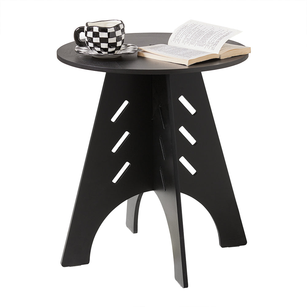 SoBuy HFBT01-SCH Table d'appoint Ronde en Bois Table Basse Ronde Table de Nuit Table de Chevet Bouts de Canapé en Tenons et M