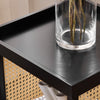 SoBuy HFBT03-SCH Măsuță laterală de design, Măsuță de cafea pătrată, Măsuță de capăt canapea, Noptieră cu compartiment deschis