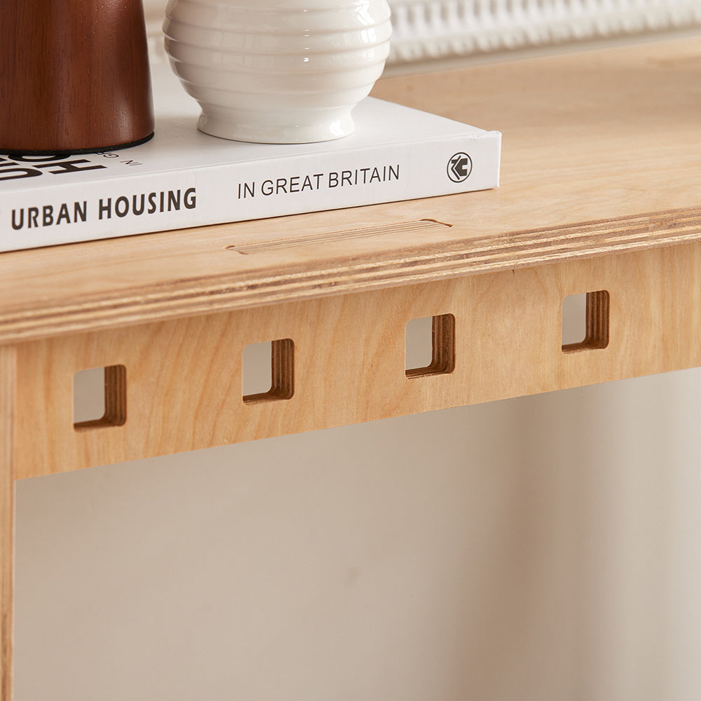 SoBuy HFSB01-N Masă consolă din lemn, Consolă intrare design, Măsuțe laterale canapea, Masă decorativă cu îmbinări tenon și morteză
