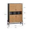 SoBuy HFSB03-SCH Bufet de Bucătărie, Dulap de Bucătărie, Servant de Bucătărie, cu 3 Compartimente Deschise, 84 x 40 x 132 cm