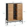SoBuy HFSB04-SCH Comodă bufet Dulap de depozitare 92 x 40 x 119 cm, Negru natural