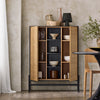 SoBuy HFSB04-SCH Comodă bufet Dulap de depozitare 92 x 40 x 119 cm, Negru natural