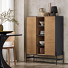 SoBuy HFSB04-SCH Comodă bufet Dulap de depozitare 92 x 40 x 119 cm, Negru natural