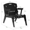 SoBuy HFST02-SCH Fotoliu de Design Ergonomic pentru Sufragerie, Scaun Confortabil, Fotoliu de Birou cu Îmbinări în Tenon și Mortesă